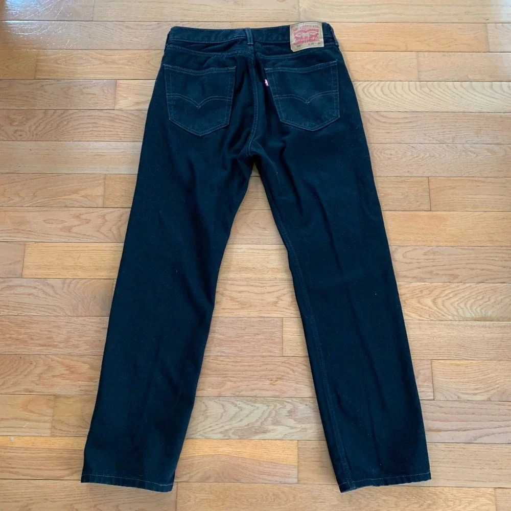 Levis 505‎ Jeans Mens 33x30 Black Denim Regular Straight Leg